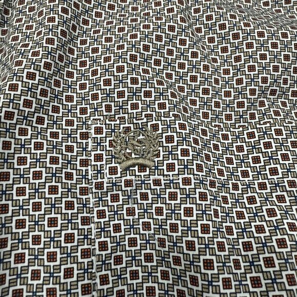 Cinch Shirt Mens XL Gray Orange Geo Pattern Western Button Up Long Sleeve Cowboy - Picture 5 of 7